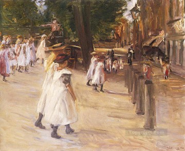 De camino a la escuela en Edam 1904 Max Liebermann Impresionismo alemán Pinturas al óleo